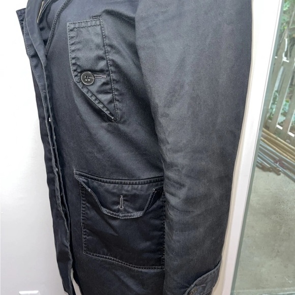 Theory cotton long Hooded Gray winter coat Sherpa lining size M - Picture 3 of 6